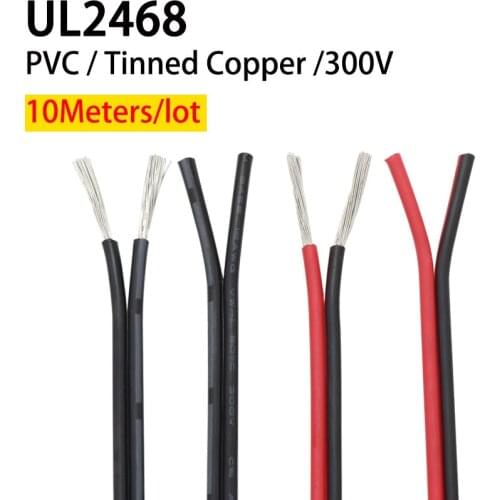 1M 20AWG UL2468 2 Pins Electric Copper Wire PVC Insulated Double Cords Lamp Lighting Cable Extend Connect Line White Black Red