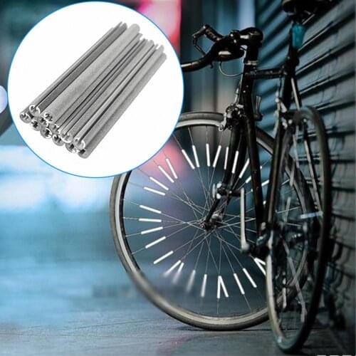 12Pcs Bicycle Hot Wheels Reflective Card Strips Bicycle Spokes Reflective Strips Mountain Bike Steel Ring Reflective Strips