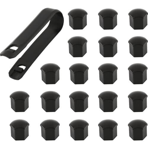20 Pcs Car Wheel Nut Bolt for Ford Focus [Mk2] 04-11 WILLKEY Black Plastic Nuts with Removal Tool Hub Screw Protector 19mm
