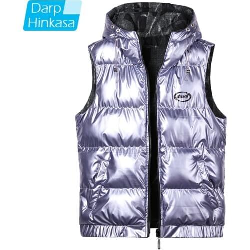 2020 Winter Warm Men Vest Jacket Casual Hooded Sleeveless Waistcoat Autumn Fashion Vest Waistcoat Double-Sided Jacket Men