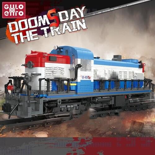 2399PCS GE Dash 8-40c Fuel Locomotive Set City High-Speed Rail Building Blocks Technician Train Bricks Toys For Kids Boys Gifts