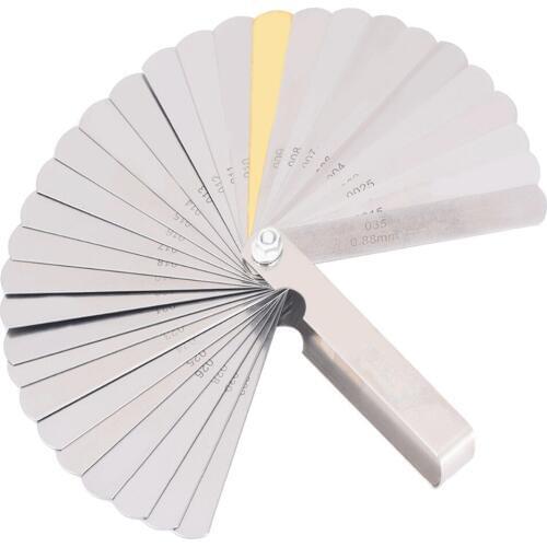 32 Blades Filler Gauge 0.04-0.88mm Thickness Gap Film Metric Feeler Gauge High Accuracy Measurement Layout Tool