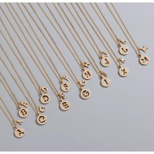 925 Sterling Silver Fashion Crystal Letter A-Z Charm Pendant Necklace For Women Link Chain Wedding Friendship Jewelry dz163