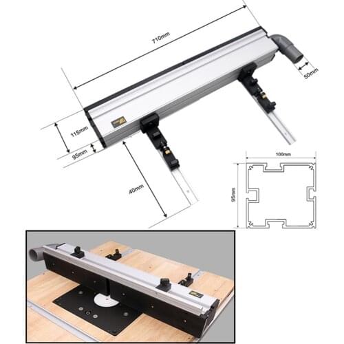 700mm Can Collect Dust Miter Track T-track Stop Sliding Brackets T-Slot Aluminium Profile For Woodworking Workbench DIY Tools