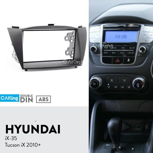 Double Din Car Fascia Radio Panel for HYUNDAI iX-35, Tucson iX 2010+ Dash Fitting Kit Facia Plate Adapter Cover Console Bezel