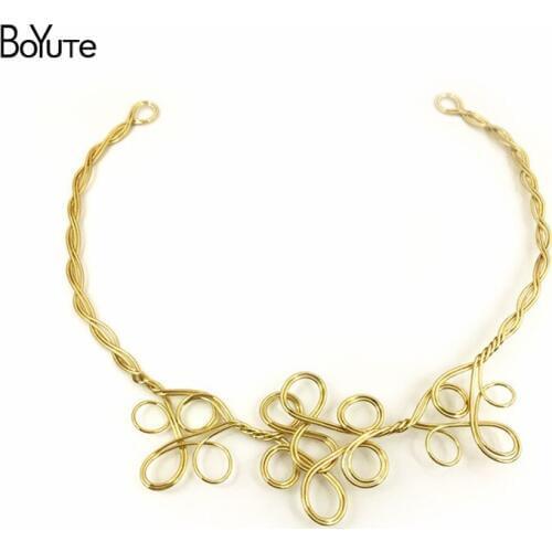 BoYuTe Retail One Piece Metal Iron Tiara Bride Wedding Hair Accessories Diy Hand Made Twisted Tiaras and Crowns