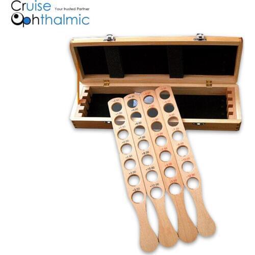 Wooden Handle Retinoscopy Rack Set 28 lens 4 Row 28 Diopters with wooden case Top Quality FDA and CE certificated| Ret Rack Set