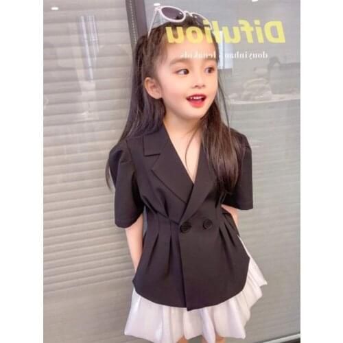 Baby Summer Children Clothing Set Suit 2021 New Summer Girls Suit Jacket Skirt Two-piece Kids Uniform