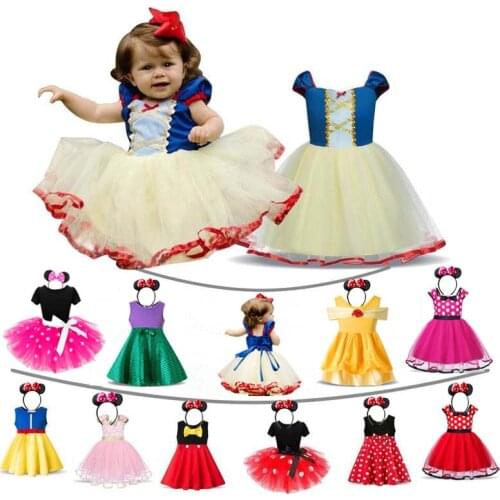 Girls Mouse Dress Girl Kids Clothes Baby Girl Birthday Outfits Dresses Up Polka Dot Bows Girl Party Dress 1 2 3 4 5 6 Years