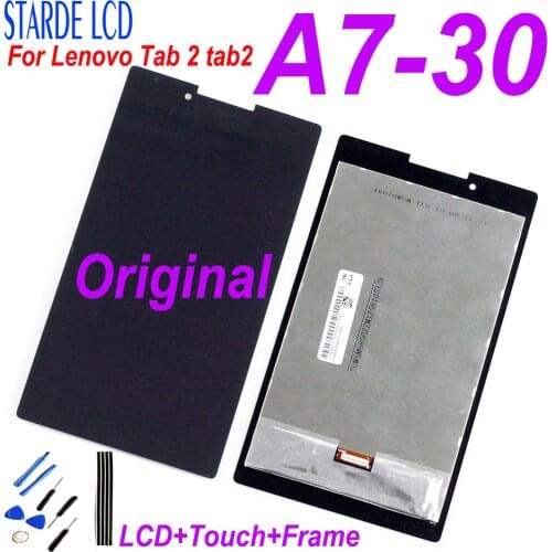 Original For Lenovo Tab 2 tab2 A7-30HC A7-30 A7-30DC LCD Display Touch Screen Digitizer Sensors Glass Assembly with Frame Parts