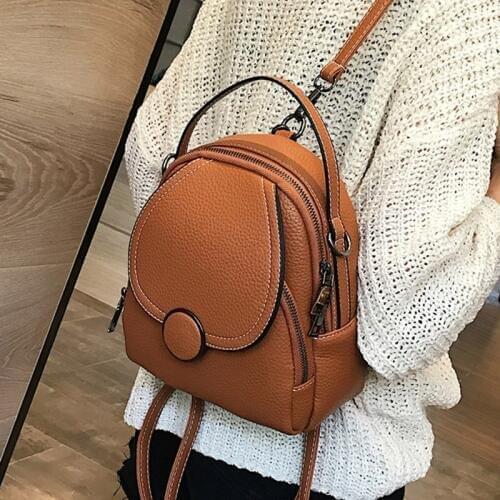 Designer Fashion Women Leather Backpack Casual School Bags for Teenage Girls Small Travel Backpacks Mochila Feminina Sac A Dos