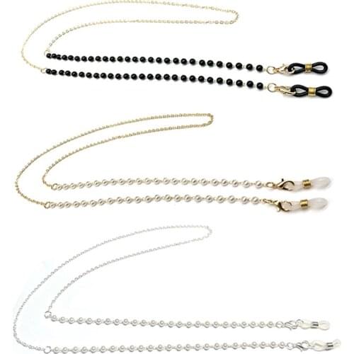 Women Fashion Jewelry Pearls Sunglasses Chains Eyeglasses Chains Anti Slip Reading Holder Necklace Eyewear Retainer Lanyard Cord