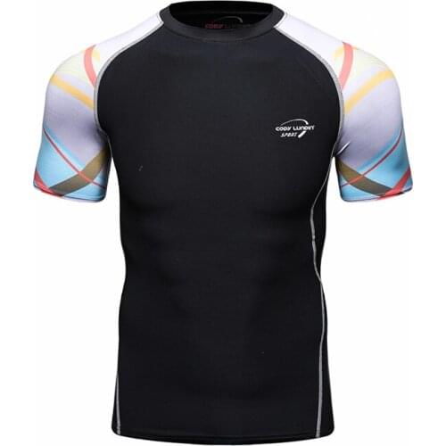 Men Clothing Compression T-Shirt Summer New Short Sleeve Printing Tops Mens Outdoor Running Fitness Sports Jerseys
