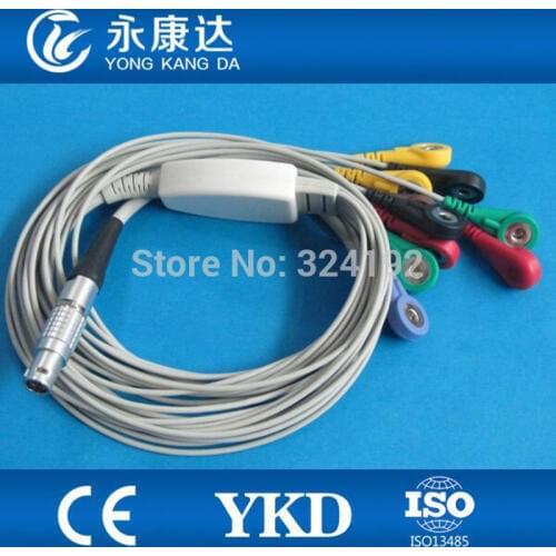 Holter Din 10 lead ecg cable for Landcom with IEC Snap No Resistance fit for Din style Leadwires