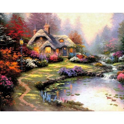 T K Oil Painting- Everetts Cottage