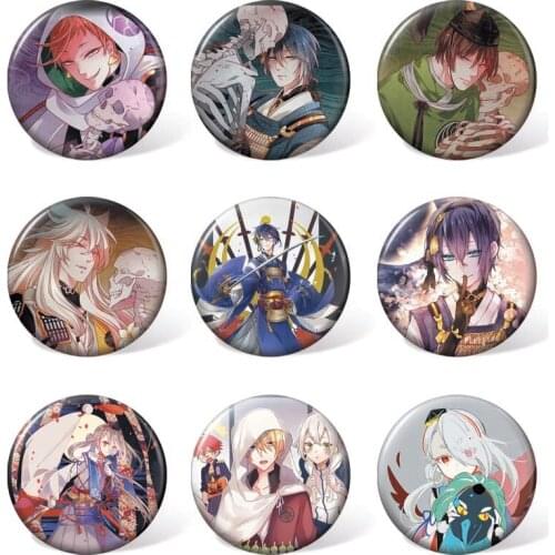 9pcs 58mm Touken Ranbu Kashuu Kiyomitsu Cartoon Badge Anime Round Brooch Pin