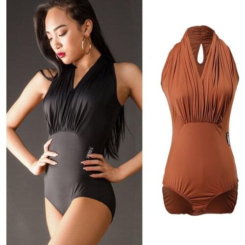 Fashion Latin Dance Costumes WomneS Sexy Leotard Clothes Ballroom Samba Dance Practice Bodysuit Female One-Piece Shirt DWY1598