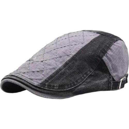 CNTANG Men Fashion Berets Washed Cotton Visor Flat Caps Suture Splice Casual Hats Vintage Berets Summer Outdoor Sun Hat For Mens