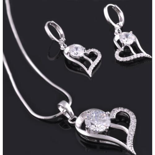 MxGXfam 2016 Attractive Heart Jewelry Set with Sunshine Zircon Stone For Party