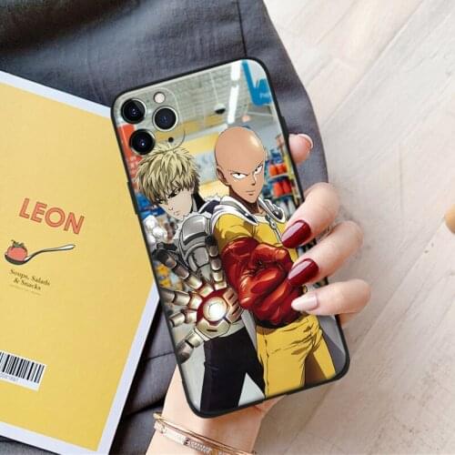 One punch man saitama and genos anime For iPhone se 6 6s 7 8 plus x xr xs 11 pro max soft silicone phone case cover shell
