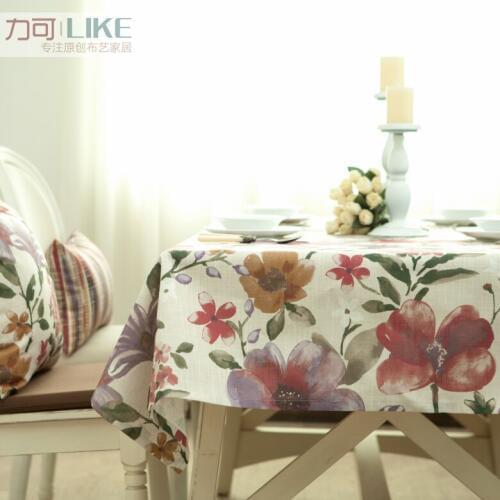 New! Wallpapers / tablecloth / table cloth / cover cloth / tea table Bubu arts American country flowers cotton # 35 Aquarene