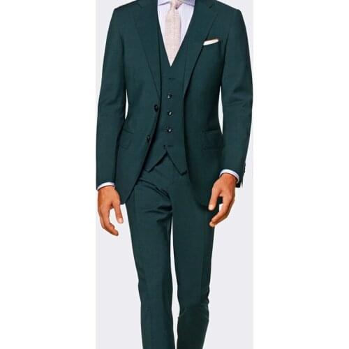 2021 Spring New Tailor Made Men Suits Fashion Handsome Big Size Slim Fit Dark Green Groomsmen Tuxedos Wedding Party Men Clothing