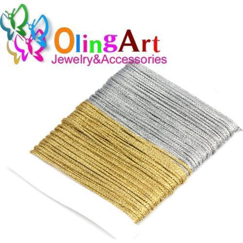 OlingArt 5M 1.0mm Gold silver thread color line Chinese Knot String Knit Cord Ropes Line Wire DIY Jewelry Making Bracelet Nylon