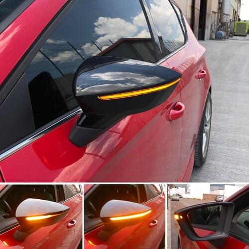 Pair LED Dynamic Turn Signal Indicator Lights Side Rearview Mirror Lamp for Seat Leon III Mk3 5F 2013-2018 Ibiza KJ Mk5 V Arona