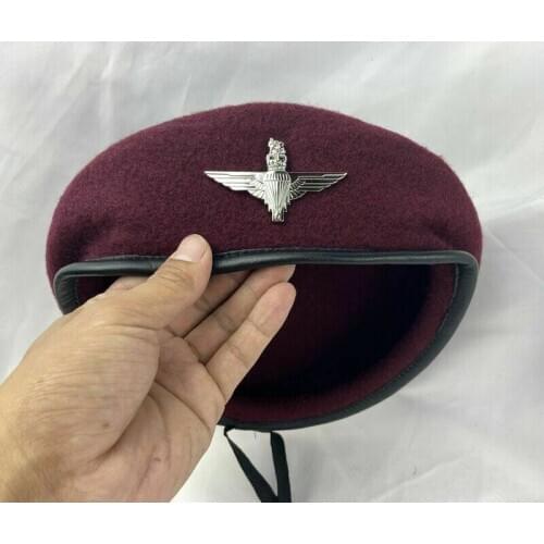 - Parachute Regiment Red Devils WWII UK Army British Silver Badge Maroon Beret Army Hat Military CAP