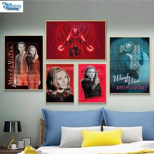 Scarlet Witch Wanda Vision Popular TV Series Marvel Superhero Prints Art Poster Home Kid Room Decor Picture HD Canvas Painting
