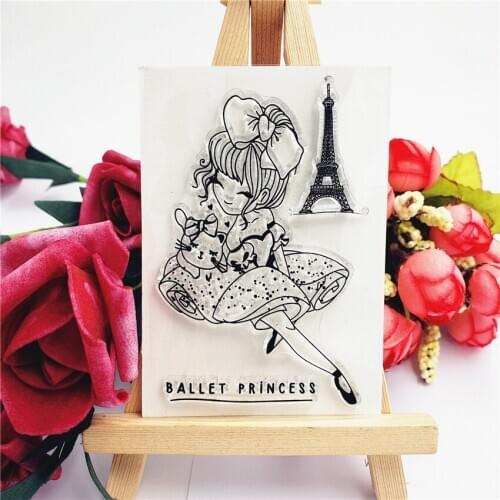 Hot 6*9cm ballerina Transparent Clear Stamps / Silicone Seals Roller Stamp for DIY scrapbooking photo album/Card Making