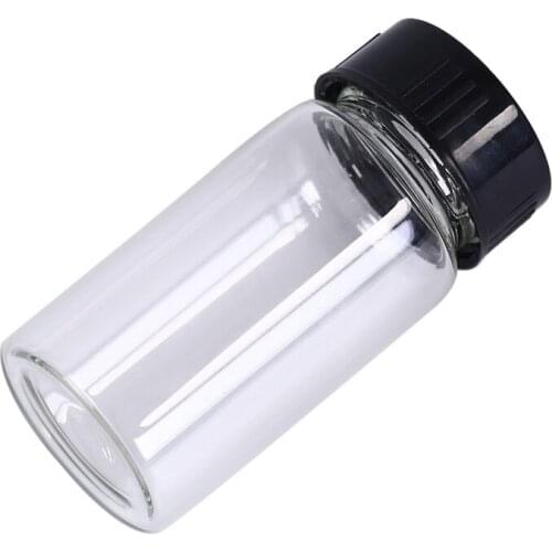 Transparent Glass Bottle With Black Screw Cap 20ml Clear Lab Glass Vials Bottles Containers Liquid Sample Glass Bottles