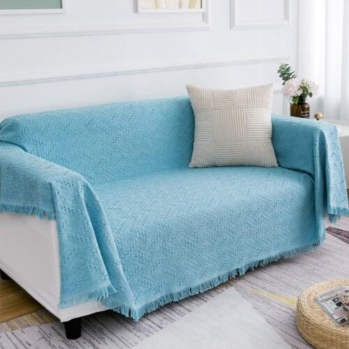 Nordic Brown Solid Tassel Sofa Cover for Living Room Plaid Case CouchCover Dust Cover Tablecloth Multi-Function Tapestry Blanket