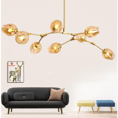 Nordic Glass LED Chandelier Lighting Modern Chandelier LOFT for Living Room Bedroom Hanging Lamp Ball Kitchen Luminaire Luster
