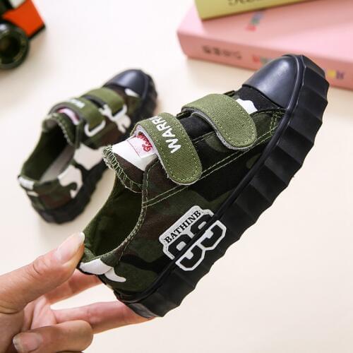 2020 spring new big children canvas shoes boys and girls camouflage shoes
