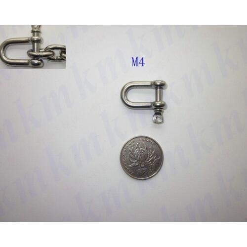 100PCS/Lot Stainless Steel AISI316 M4 Mini Type D and Dee Anchor Shackle (Guaranteed AISI316 Material and Marine Hardware Usage)