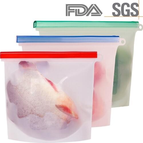 1000ml Multifunctional Vacuum Silicone Bags Food Fresh Bags With Scaled Reusable Milk Containers Fridge Organizer Kitchen Tools