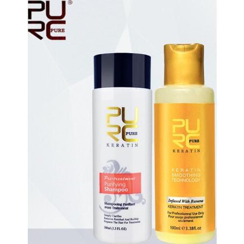 11.11 PURC 12% 100ml Banana flavor Brazilian keratin treatment Set Straightening hair Repair damage dry hair for Hair Care Set