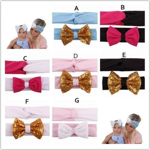 12 pairs / lot , 2015 New Mom and Me headband With Knit Fabric Headband Mommy and me Matching Headbands