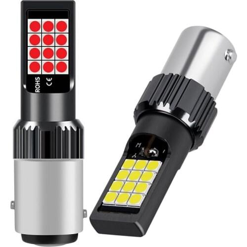 2PCS New 1157 P21/5W BAY15D Super Bright 3030 LED Car Turn Signal Brake Bulb Auto Tail Fog Lamp Daytime Running Light Red Yellow