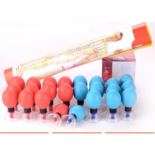 24 Cups Magic Magnetic Needle Moxibustion Cupping Acupuncture Slimming Pinching Suction Kit