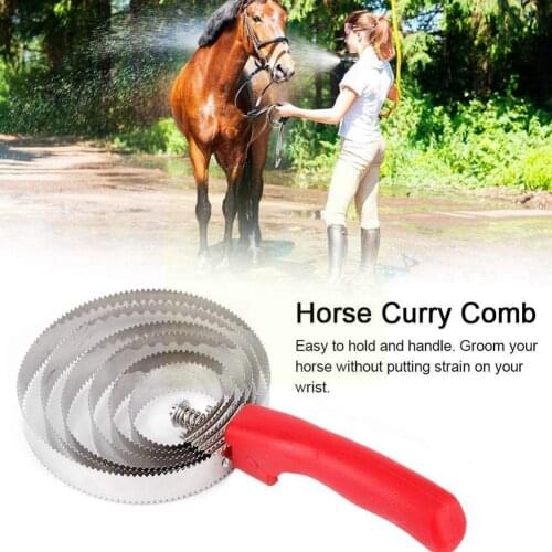 6-Rings Curry Comb Cleaning Brush Metal Horses Groomer For Cattle Grip Horses Comfortable Pets Large Sheep Scraper T2P6
