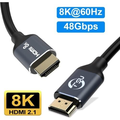 HDMI 2.1 Cable 4K 120Hz 8K 60Hz 48Gbps HDR Video Cord HDMI to HDMI Cable HDMI Splitter Cable For Monitor TV PS4 PS5 Projector