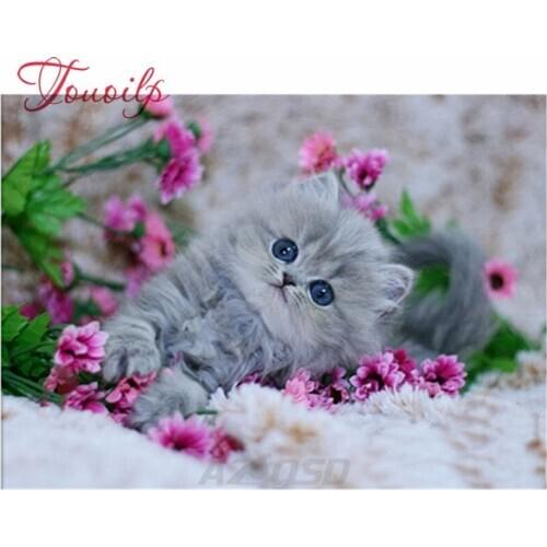 Diamond Embroidery New 3D cat Diamond Painting Cross Stitch Cute Kitten Kit Home Decor Rhinestones Diamond Mosaic