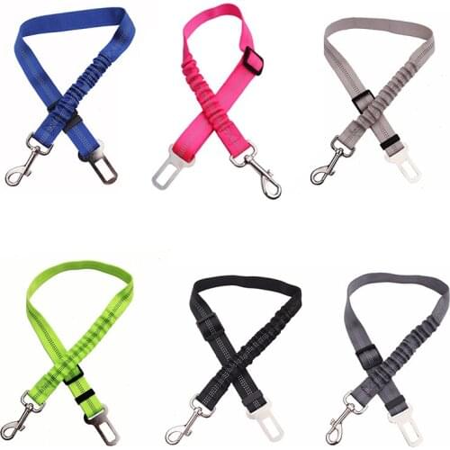 Pet Supplies Car Seat Belt Dog Seat Belt Dog Leash Vehicle Belt Adjustable Cushioning Elastic Reflective Safety Rope for Dog Cat