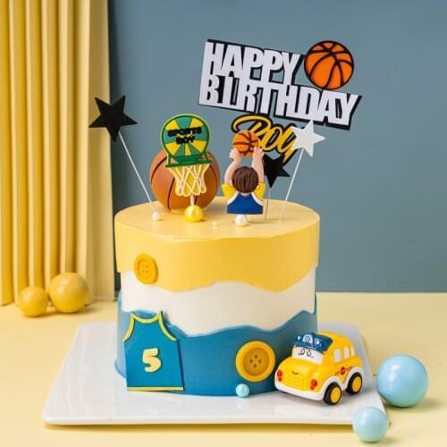 Cake Toppers Cake Decoration Soft Shooting Boy Decoration Happy Birthday PartyBoys Theme Cake Basketball Dessert Table Dress Up