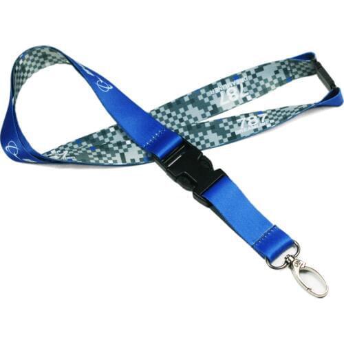 BOEING 787 Lanyard for Pilot License ID Holder, Wide Blue with Metal Buckle for Flight Crew Airman Unique Gift