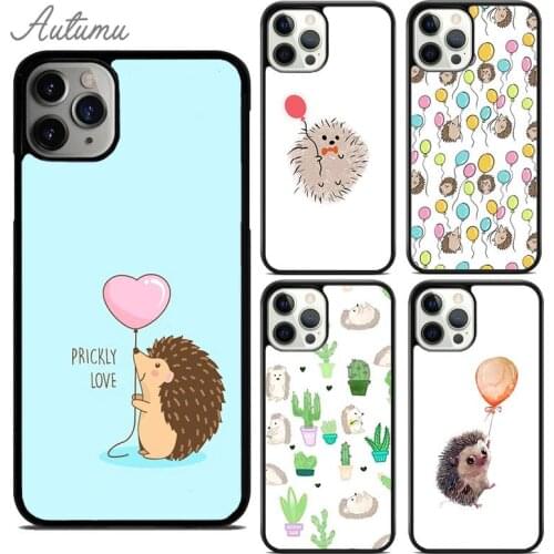 Hedgehog and Balloon Phone Case for iPhone 11 12 Pro Max mini X XR XS SE 2020 5 6 7 8 Plus Samsung Galaxy S8 S9 S10 Cover shell