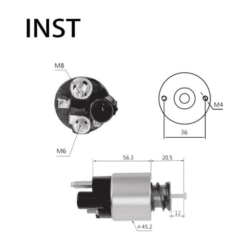 ELECTROMAGNETIC SWTICH SOLENOID FOR 12V 0.9KW 10535626 10536526 STD1727KR STD1727RD STD1898BA STD2443R 10536526M 10538234 261
