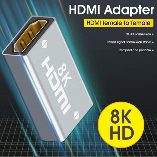 HDMI-compatible Female to Female Coupler Adapter 8K Extension Adapter for TVs PS4 PS3 Xbox One